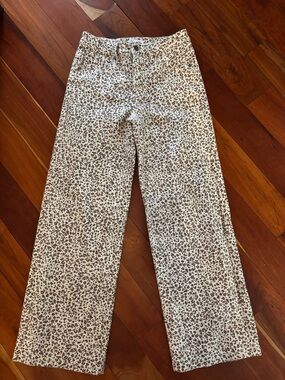 Carve Designs Audrey Wide Leg Leopard-Print Jeans